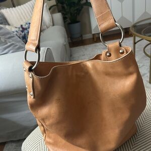 Maurizio Taiuti Caramel Leather Hobo Bag